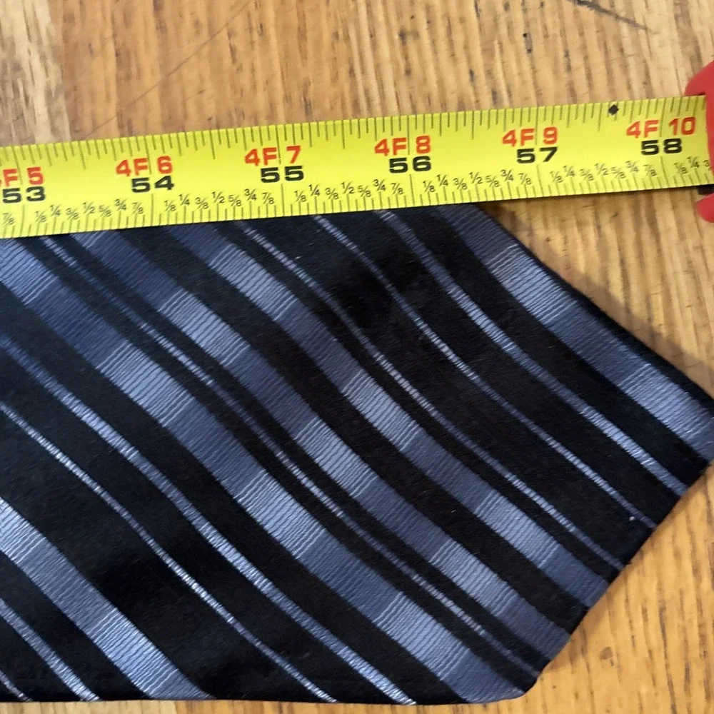 ARROW Sparkle Tie Blue Navy White Striped Made in Usa 57x3.5‎